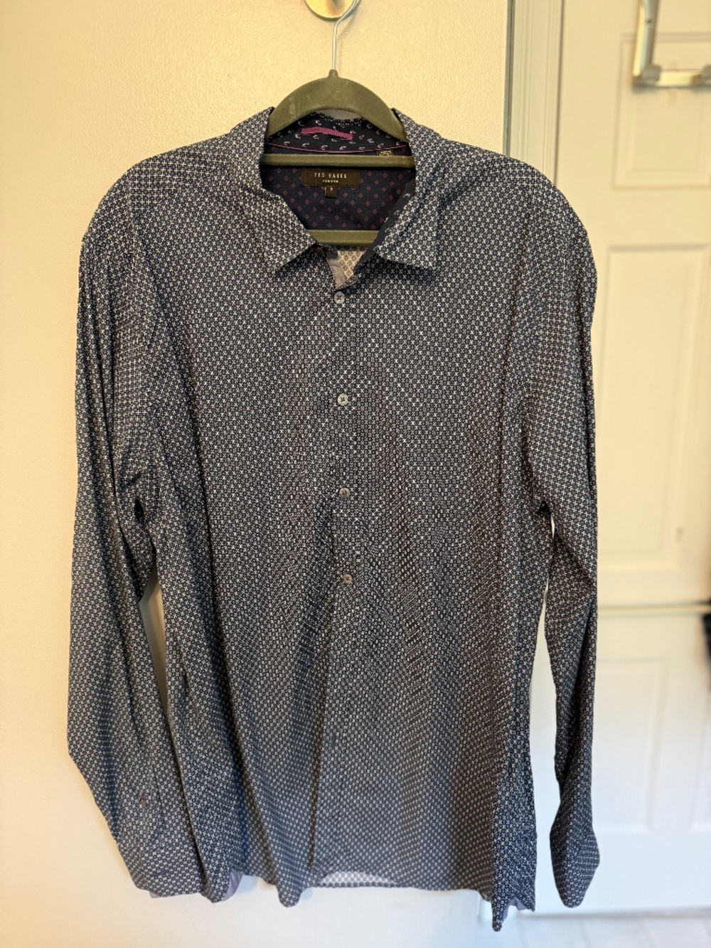 Ted Baker Mens Dress Shirt Blue 17 36/37 (Size 7)